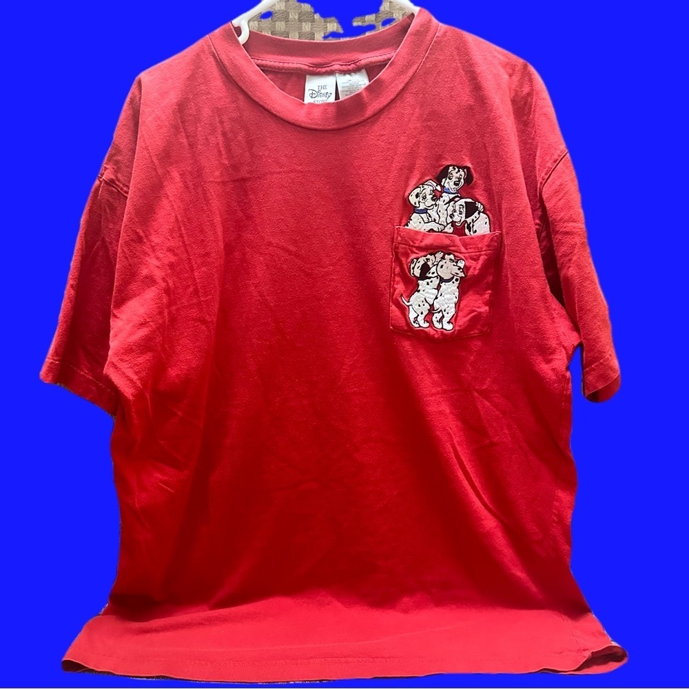 Disney Red Mens T-Shirt 101 Dálmatas vintage 90’s with Character Print